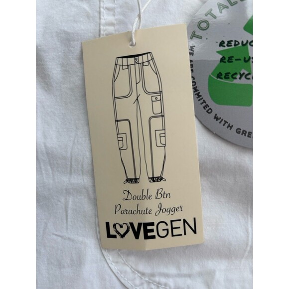 Generation Love Women’s White Double Button Parachute Pants Size 5/28 NEW - Picture 9 of 12
